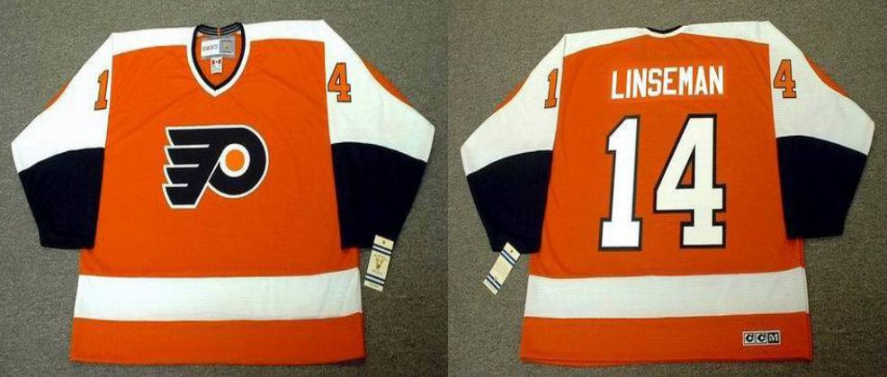 2019 Men Philadelphia Flyers #14 Linseman Orange CCM NHL jerseys